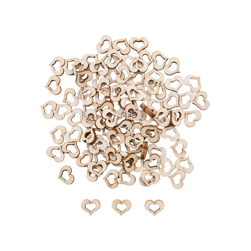 50/100 шт. деревянные ломтики в форме сердца|Поделки из дерева| |