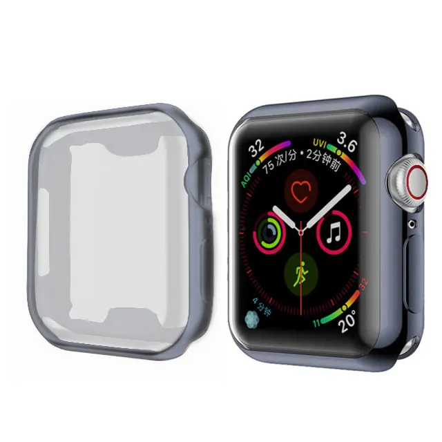 Чехол для часов для Apple Watch series 4 3 2 1 band case 42 мм 38 м 40 мм 44 мм тонкий пластиковый чехол протектор для iWatch 4 44 мм - Цвет: space gray