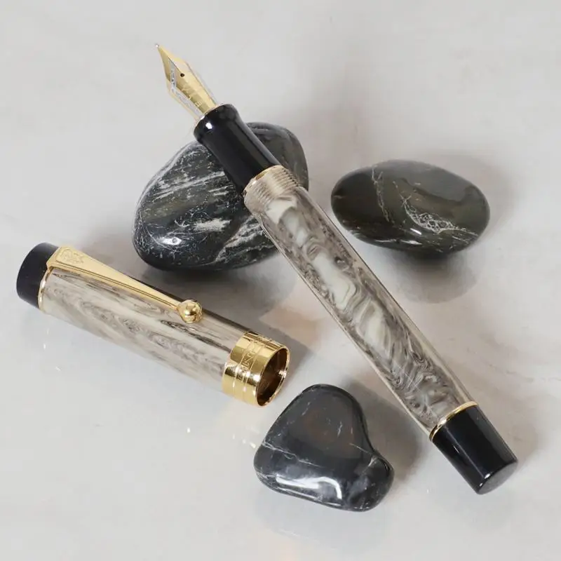 Jinhao 100 Centennial каучуковая перьевая ручка 18KGP средний/зеркальный 0 6/1 2 мм Золотой