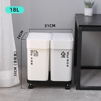 nordic kitchen bedroom white trash can plastic waste bin recycling storage office accessories poubelle kitchen dumpster eh50tc