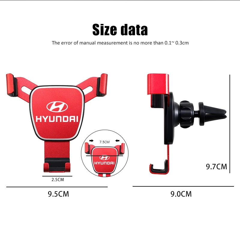 Car Mobile Phone Holder Matte Shockproof 360°Rotatable For Hyundai Accent Azera Elantra I10 I20 I30 IX20 IX25 Genesis Kona Getz |