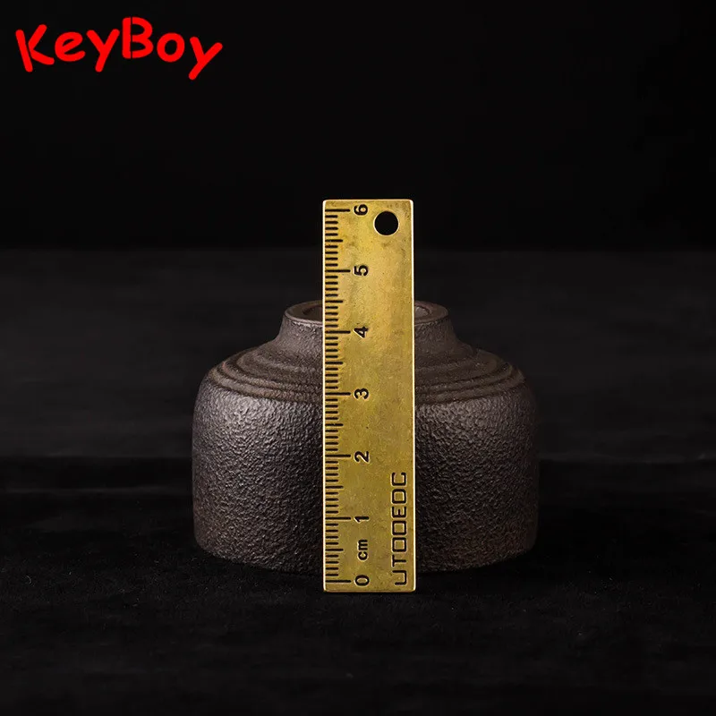 Брелоки из чистой меди с линейкой на удачу подвески ювелирные изделия винтажные