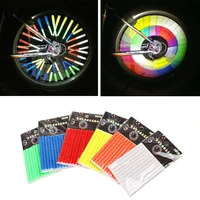 12pcs bicycle light bicycle reflective stickers wheel spokes tubes strip safety warning light diy reflector for cycling safety