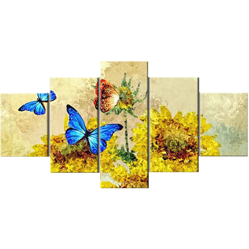 Новая Алмазная Картина Бабочка Подсолнух 5D DIY вышитая настенная художественная