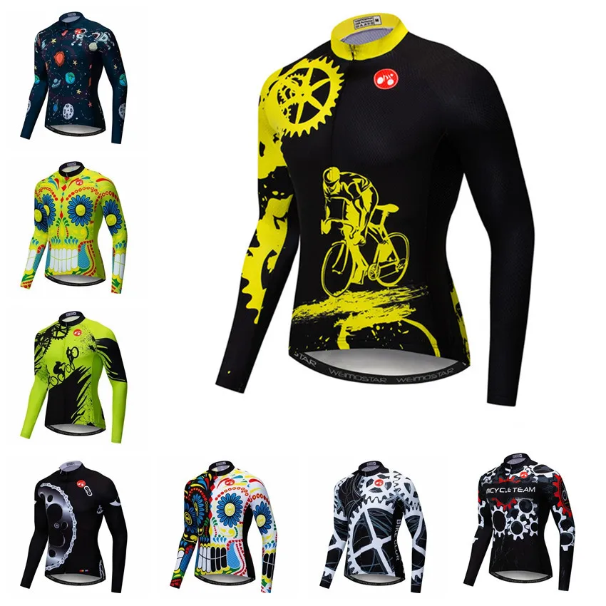 2020 Велоспорт Джерси с длинным рукавом мужские велосипедные дорожные MTB рубашки