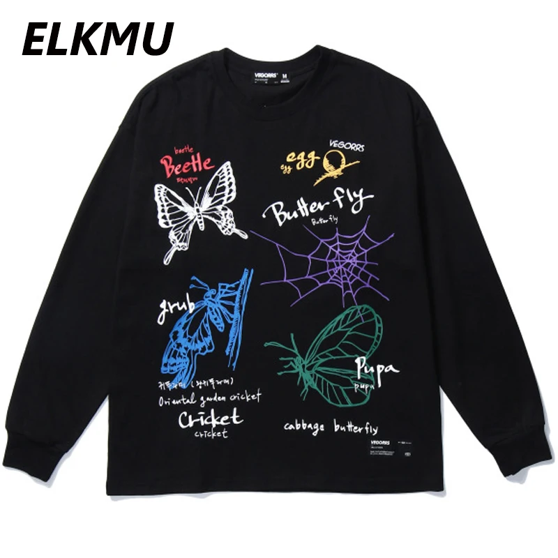 Футболка ELKMU мужская с принтом граффити уличная одежда в стиле хип хоп