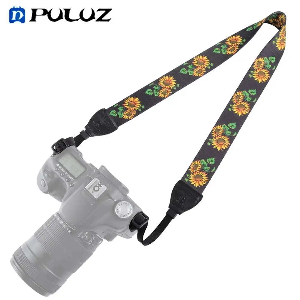 flower PULUZ винтажный шарф с цветочным принтом с принтом противоскользящая камера шеи плечевой ремень для SLR/DSLR камеры s - Цвет: flower