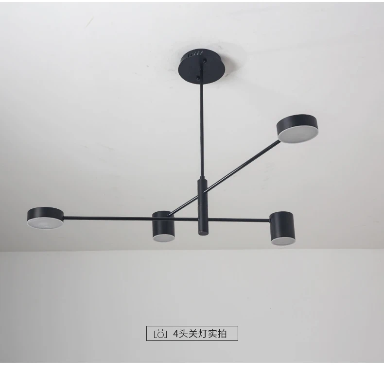 Nordic Led Ceiling Chandelier Light Lamp with Black Round Long for the Living Room Loft Bedroom Hall Dining Room Home Decor Lamp