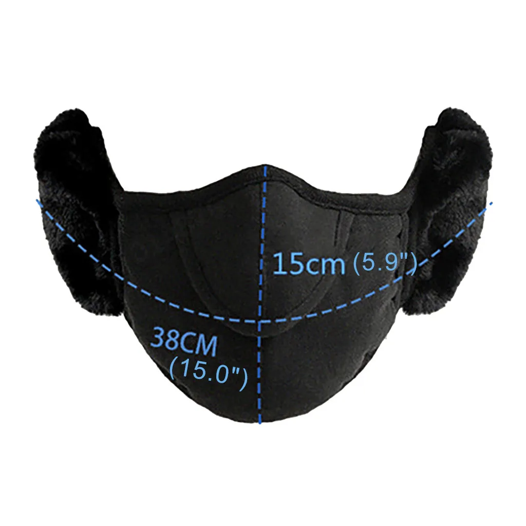 

Unisex Autumn And Winter Cycling Mask Heating Thickened Mask Earmuffs Integrated Warm Plush Face Mask Ear-Protecting Mascarillas