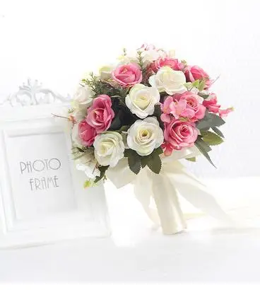 Свадебный букет ручной работы Искусственный цветок розы buque casamento Свадебный букет для свадебного украшения ramos de novia w1