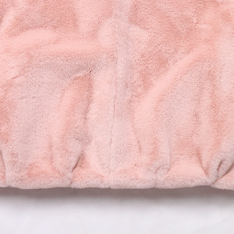 Женское пальто с искусственным кроличьим мехом Boollili красное в Корейском стиле