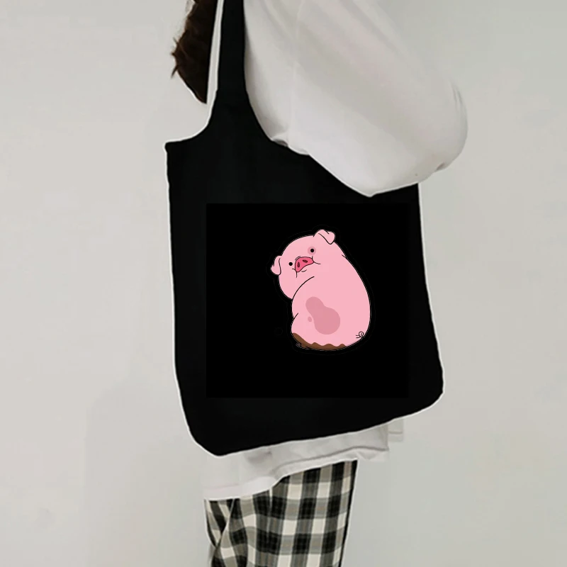 

Холщовые сумки-тоуты с аниме, простые сумки для покупок с принтом для девушек, Повседневная упаковка на ремне Ulzzang