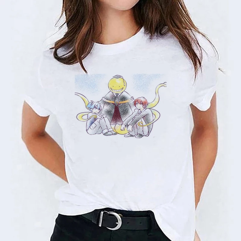 

Assassination Classroom Anime T-shirts Woman Women's Clothing 2021 Women-clothing Short Sleeve Short-sleeve T-shirt Summer Tops
