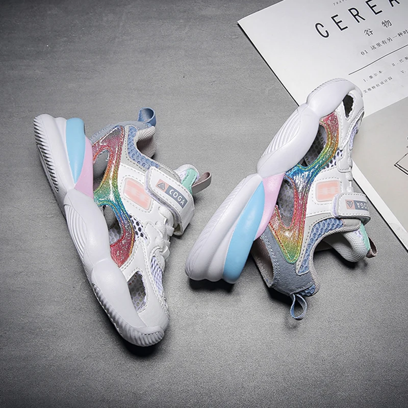 Сандалии детские пляжные мягкие кожаные Нескользящие плоская подошва