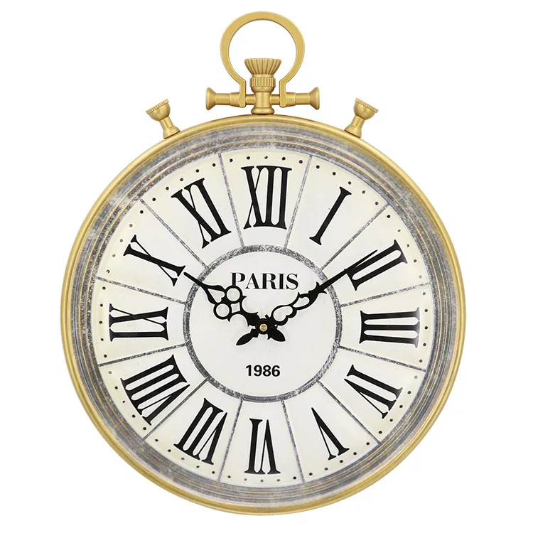 Американские винтажные большие настенные часы металлические креативные для