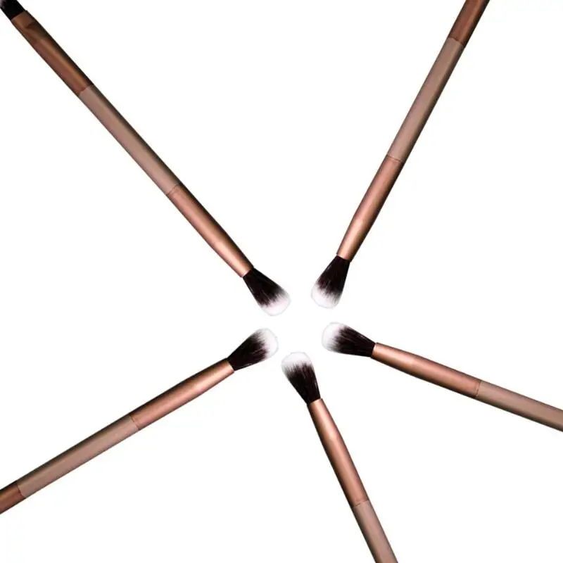 Кисть для макияжа с двойной головкой кисть теней алюминиевой ручкой