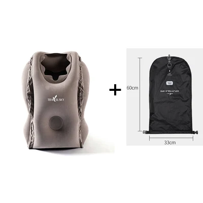 Greywith inflate bag Большой клапан самолет регулируемая высота путешествия ног Подушка под столом с надувной сумкой - Цвет: Greywith inflate bag