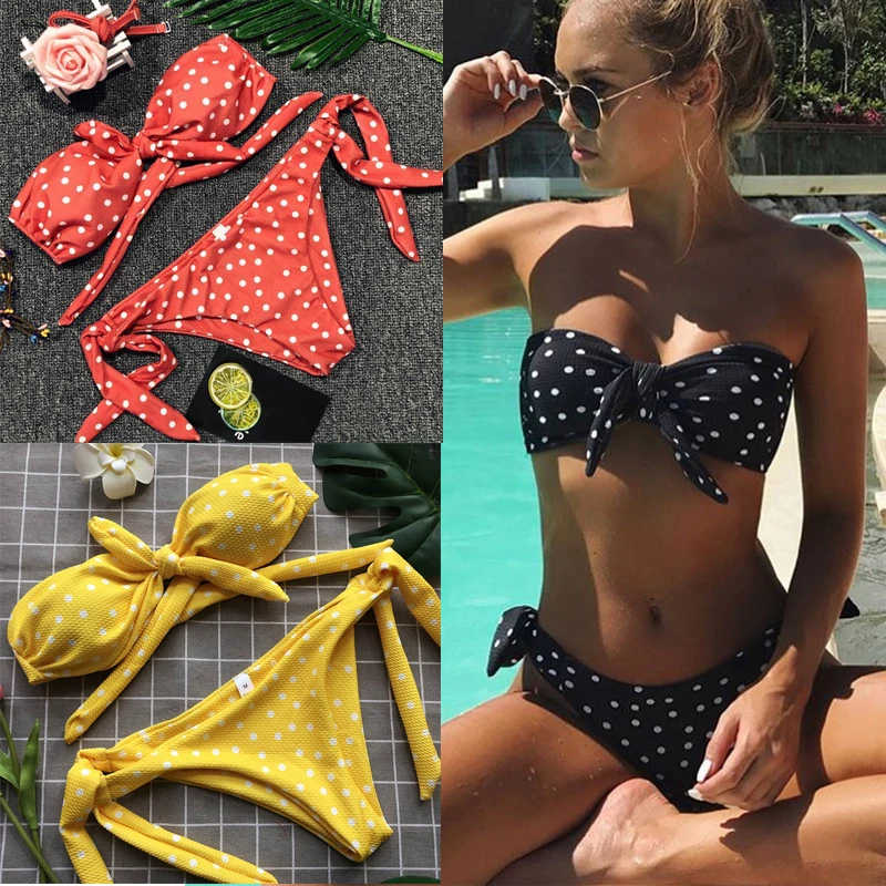 Женский мини Купальник для женщин 2020 танкини трусики без бретелек купальник