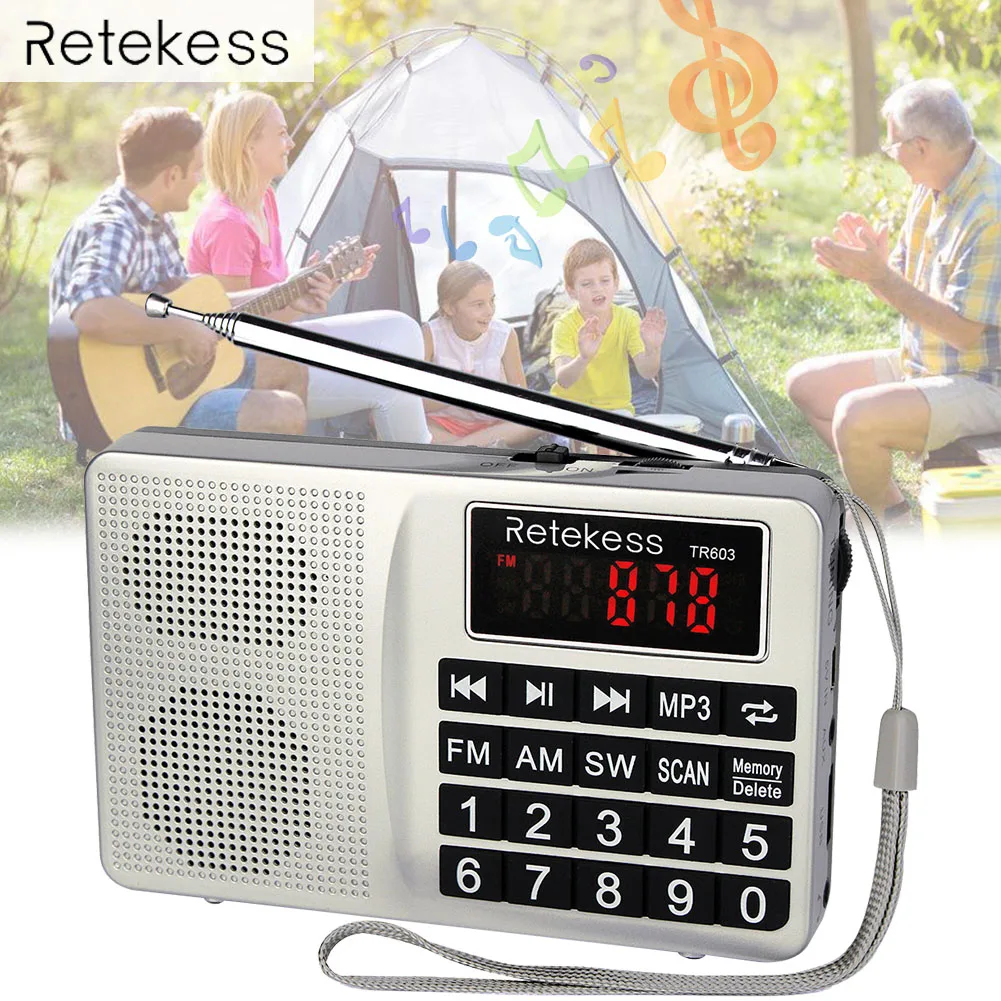 Цифровой транзистор Retekess TR603 AM FM-радио с поддержкой TF-карты | Электроника
