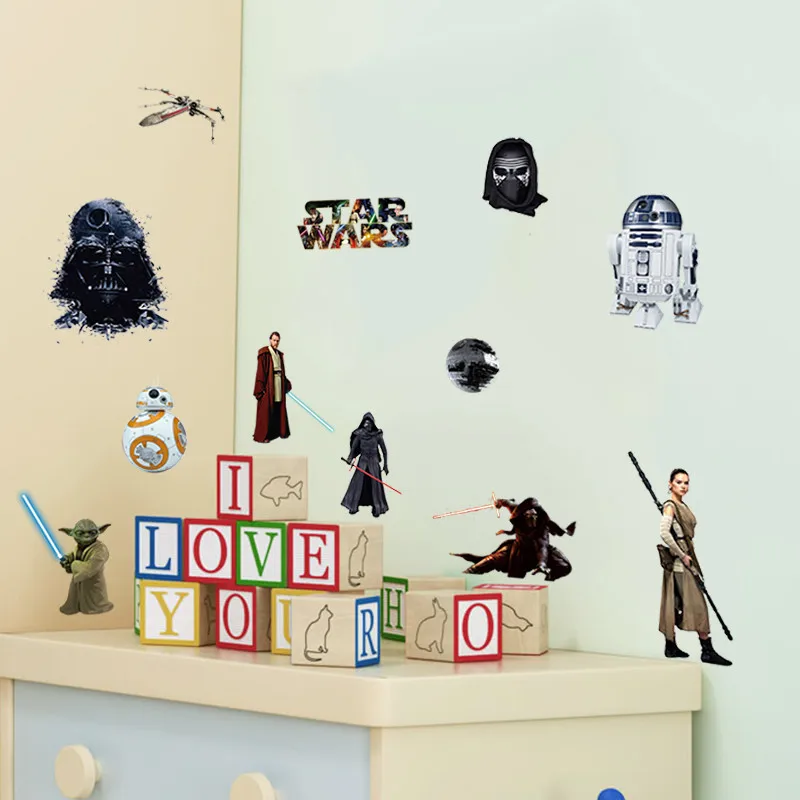 3D наклейки на стену в стиле Звездных Войн для детской комнаты с изображением