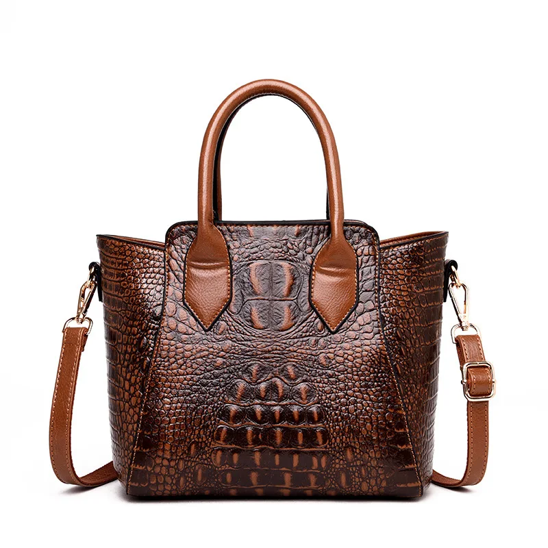 

2020 new fashion alligator pattern women's one shoulder bag high quality middle aged women's cross body handbag designer bag