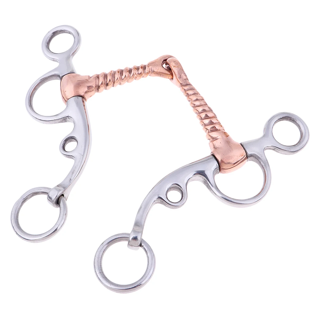 Stainless Steel 5inch Horse Snaffle, Bit, With Screw Copper Inlay Equestrian