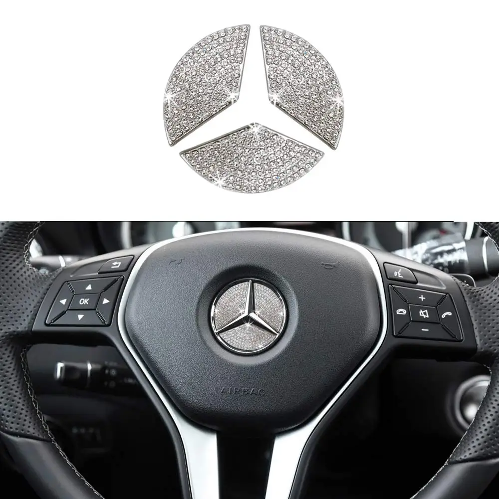 Для Mercedes Benz Логотип рулевого колеса украшения наклейки Обложка W205 W212 W213 C117 C E S CLA