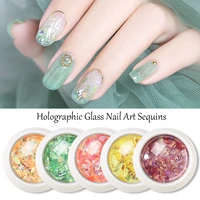 12 colors holo irregular glass paper nail sequin colorful shiny paillette glitter nail art decoration flakes diy manicure foils