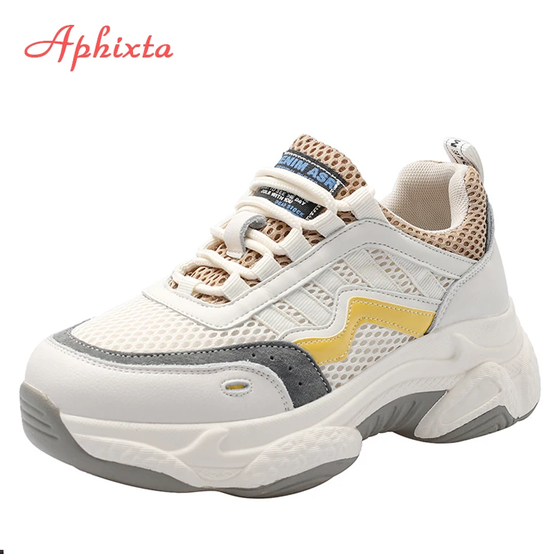 Ботильоны Aphixta женские на платформе дышащие вязаные кроссовки из сетчатого