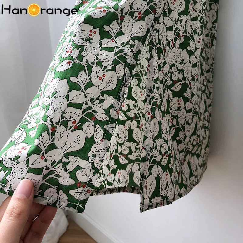 

French Retro Square Neck Puff Sleeve Floral Dress Female Korean Summer Dress