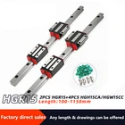 Направляющая для линейных рельсов HGR15 + 4 шт., HGH15CAHGW15CC линейные узкиефланцевые каретки, раздвижные блоки с ЧПУ, детали, 2 шт.