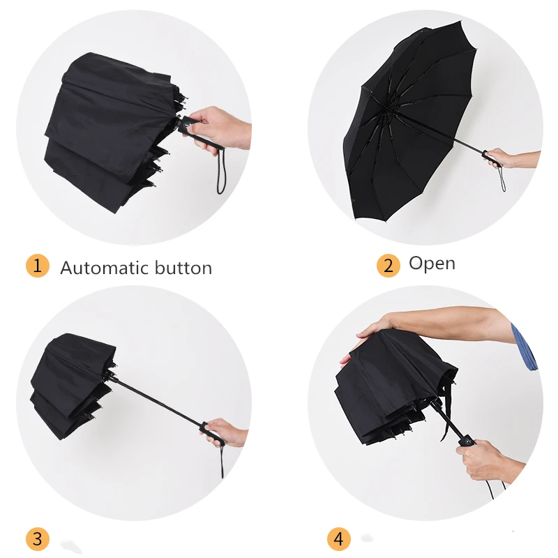 Зонт Автоматический складной ветроустойчивый для мужчин и женщин зонтик от