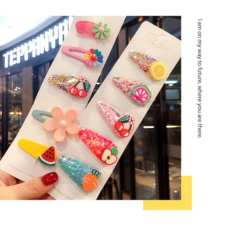 5 шт./компл. блестящие аксессуары для волос в виде принцессы с фруктами и