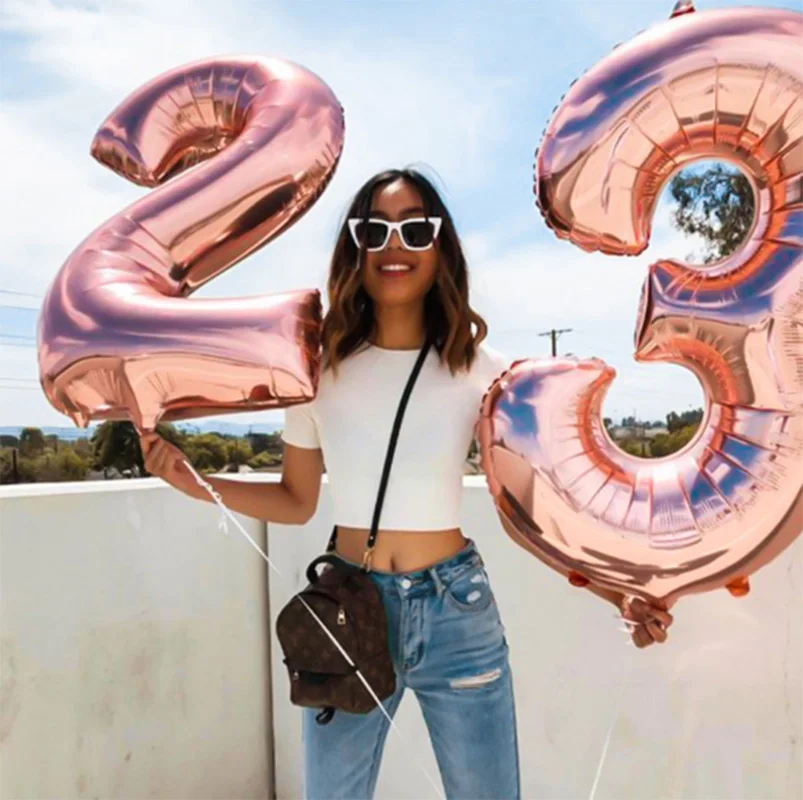 Большие гелиевые воздушные шары из фольги надувные цифры высотой 32 дюйма для