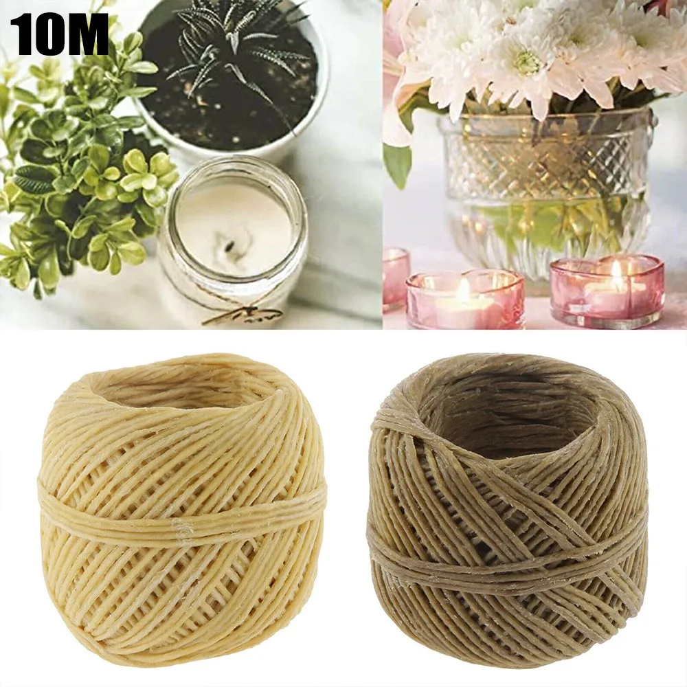 

100% Organic Hemps Wicks 33 FT Well Coated Natural Beeswax For Candle Making DIY Handmade Candle Mold Home Decor
