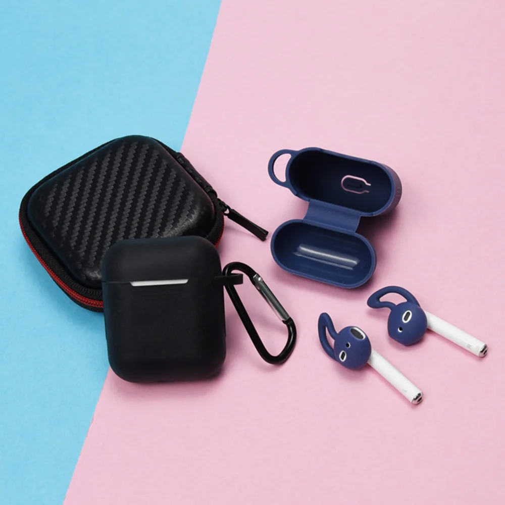 Силиконовый противоударный чехол для наушников защитный AirPods 2 го поколения с