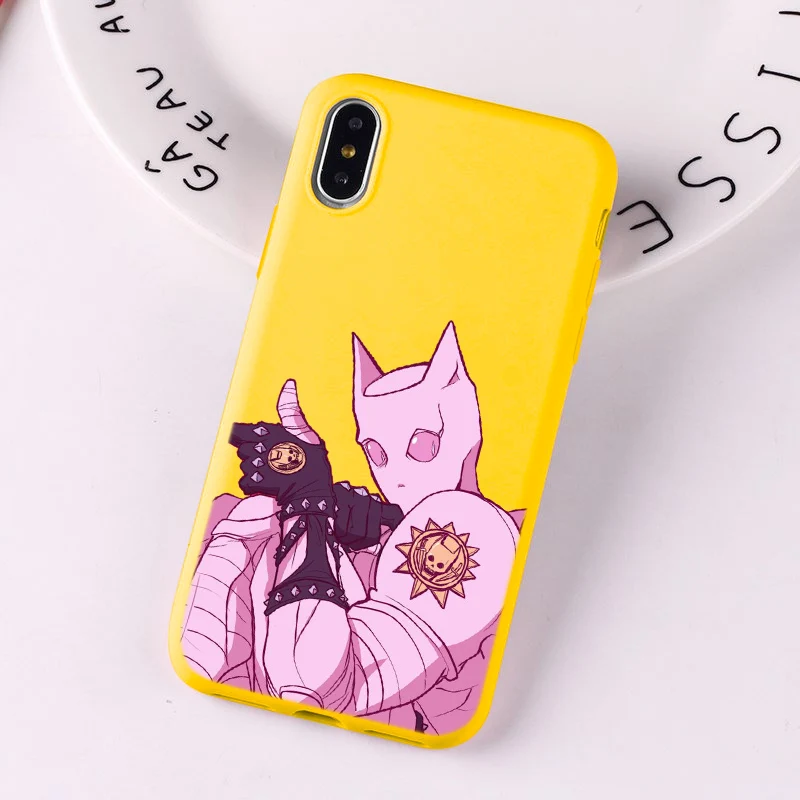 JOJO 39 s причудливые Приключения японский чехол для телефона аниме для iPhone 7 8 6 plus 6s X XS max XR 5 5S SE розовый белый цвет - Цвет: --Y