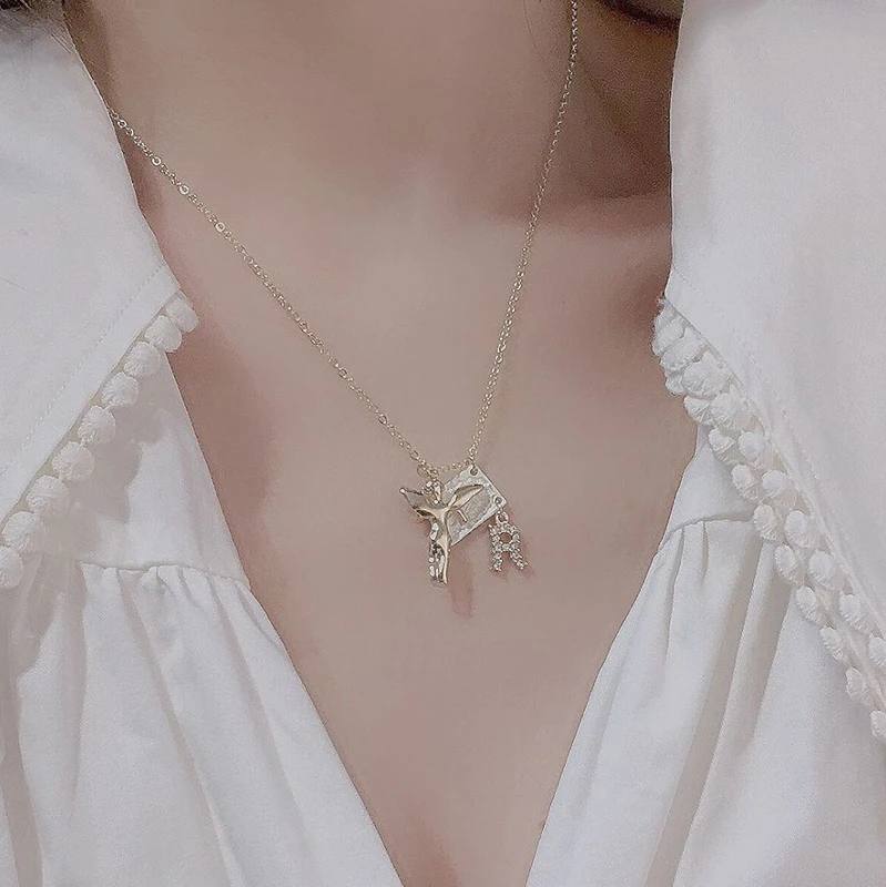 Блестящая сторона новые аксессуары кристалл кулон и ожерелья для женщин простой