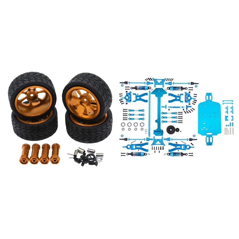 

65mm Wheel Tire Tyre and 12mm Combiner with 1 Set Complete Upgrade Parts Kit, for WLtoys A959 A959 A979 1/18 RC Car