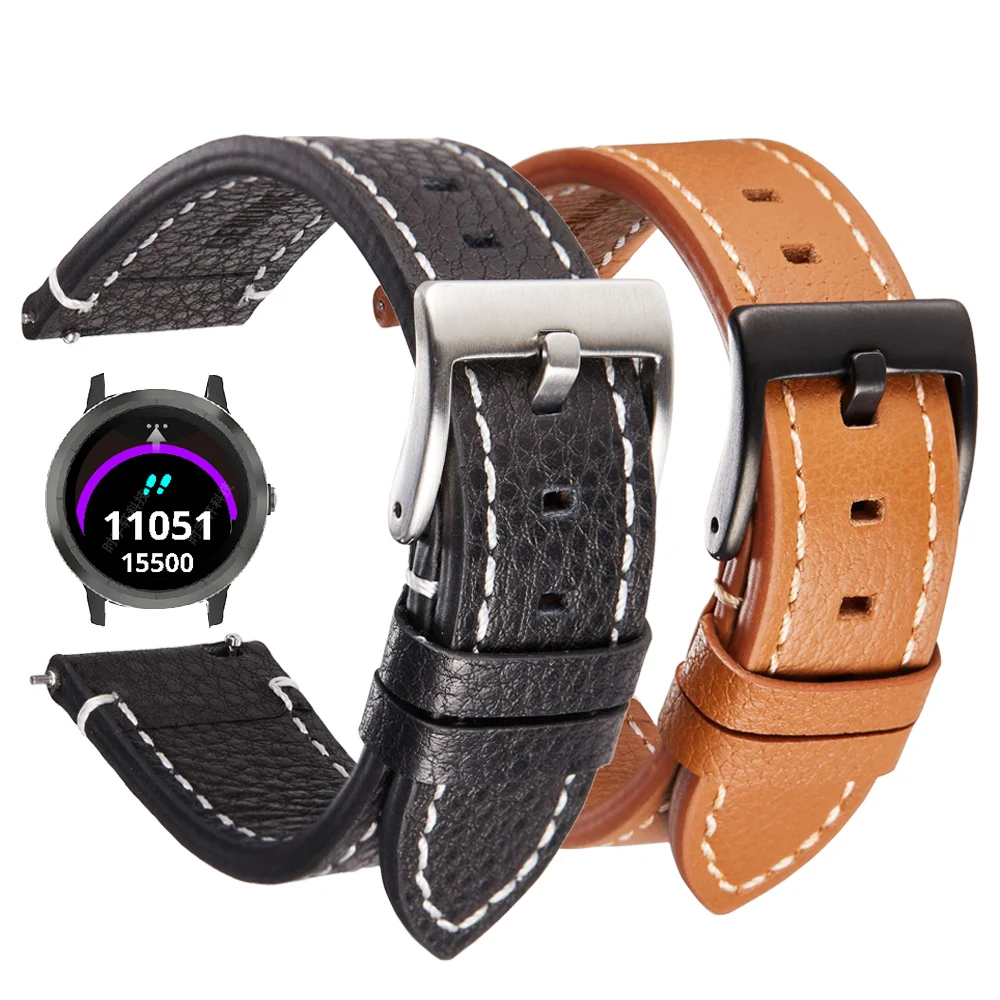 For Garmin 245 Strap Genuine Leather Watch Band Sports Strap For Forerunner 245M/645/Vivoactive3/Vivomove HR Bracelet