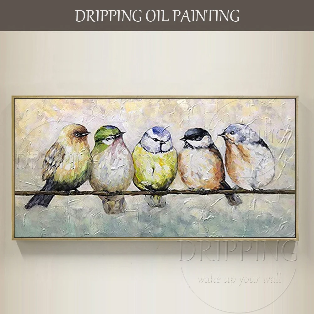 Картина DRIPPING Импрессионист птицы