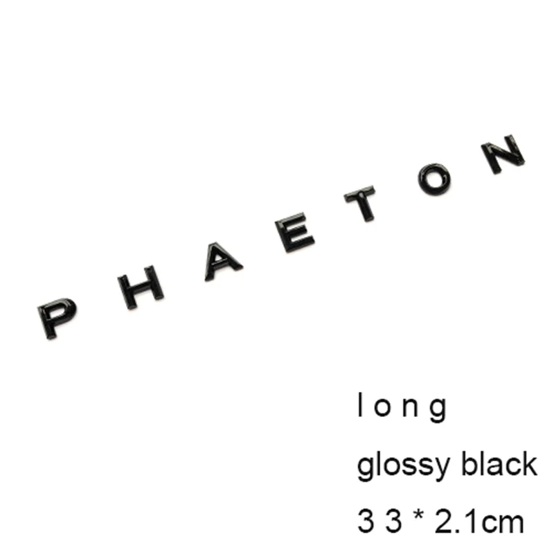 3D Letters Emblem for PHAETON Long Short Car Styling Refitting Middle Trunk Logo Badge Sticker Chrome Matte Black Glossy | Автомобили и