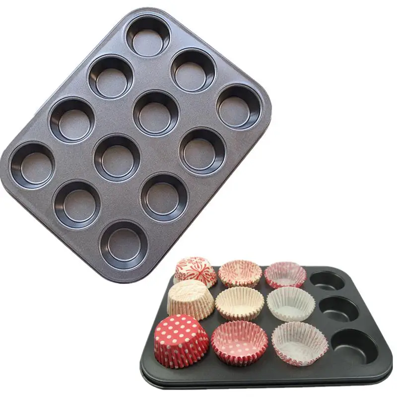 Антипригарный мини поднос для кексов с 12 чашками жаростойкая форма выпечки (26*19 5*2
