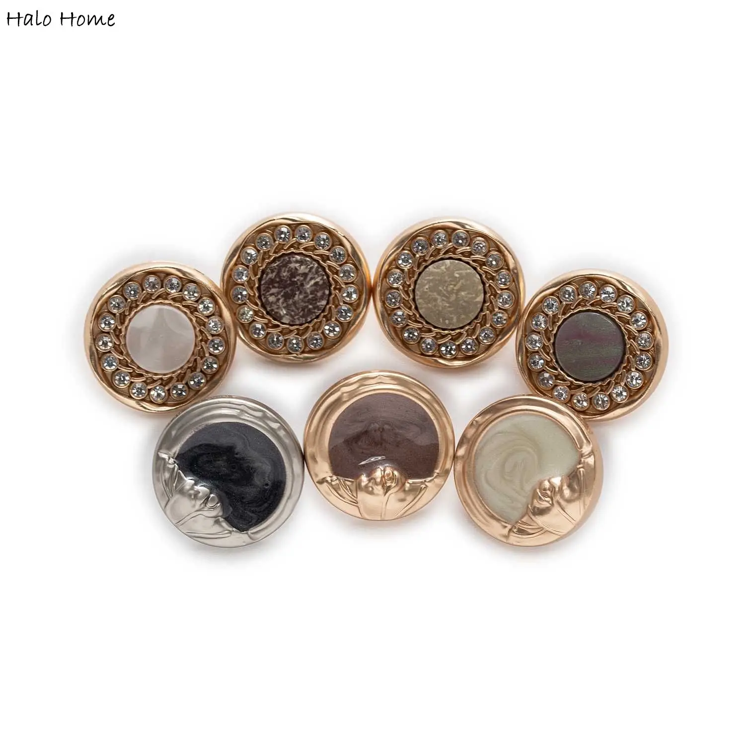 

5pcs Retro Shiny Round Metal Shank Button Sewing Scrapbooking Home Clothing Replace Handmade Crafts Accessories Decor 18mm
