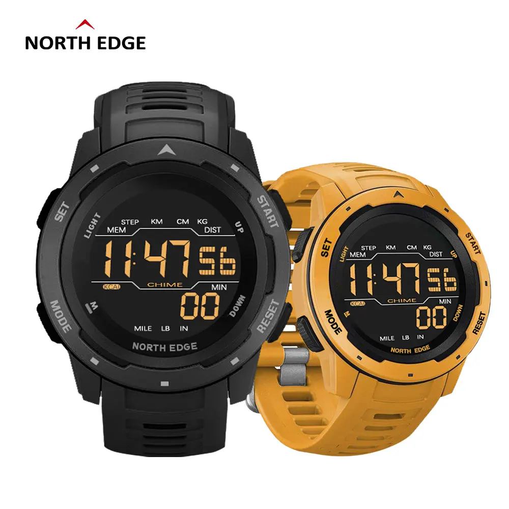 Подарочные мягкие пленочные оригинальные мужские цифровые часы NORTH EDGE Mars двойной