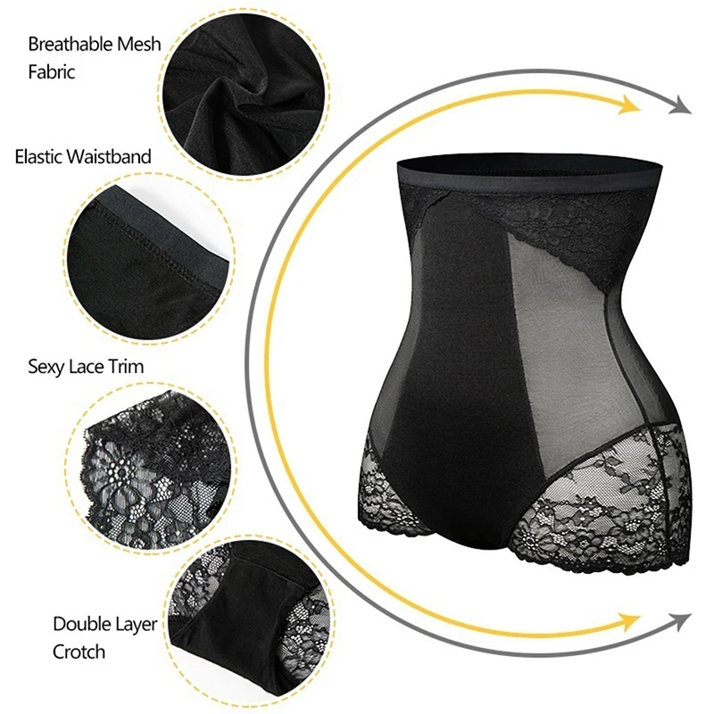 Для женщин Корректирующее белье трусики без швов Высокая Талия для похудения