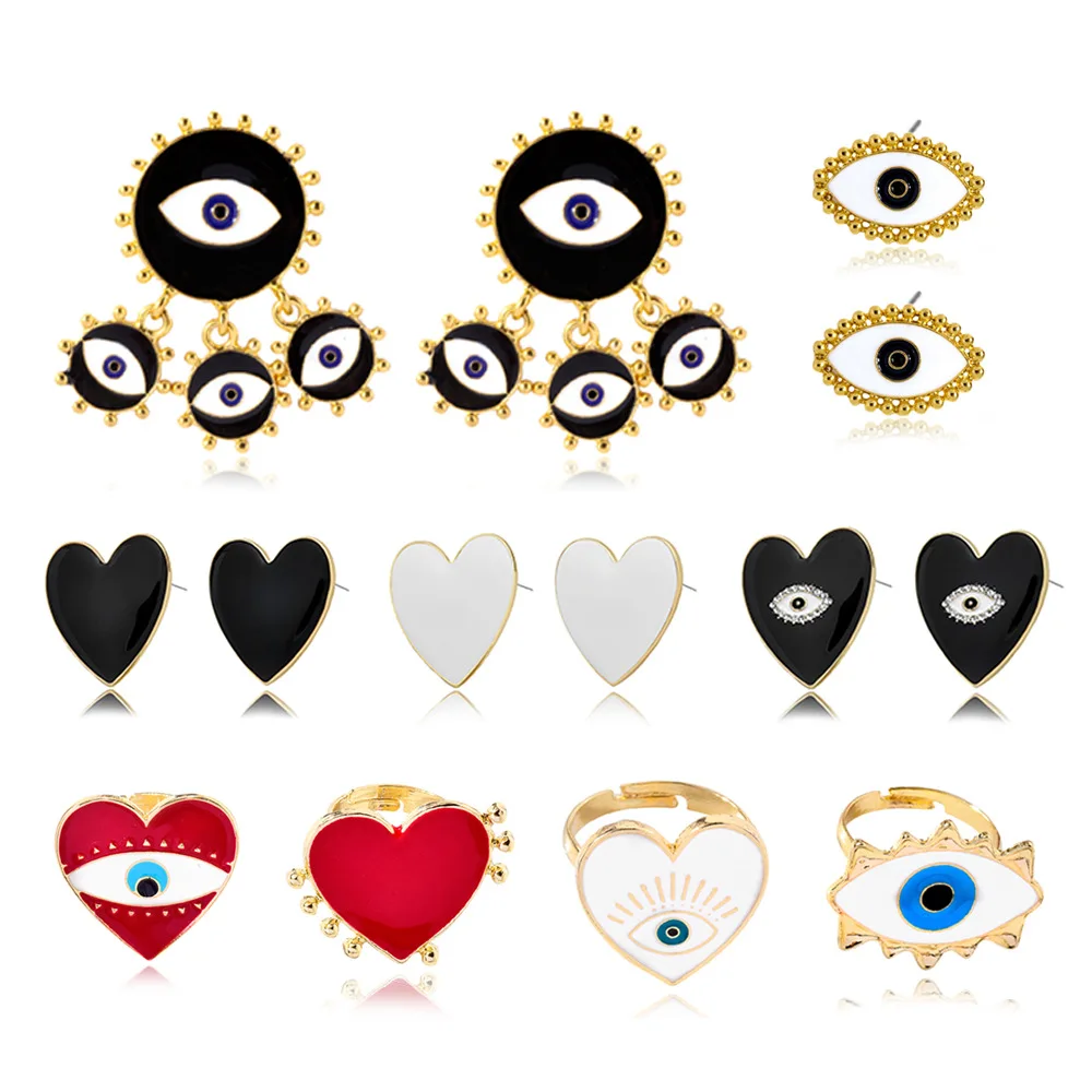Европа и США хит сезона серьги кольцо набор глазные капли масла сплава Серьги