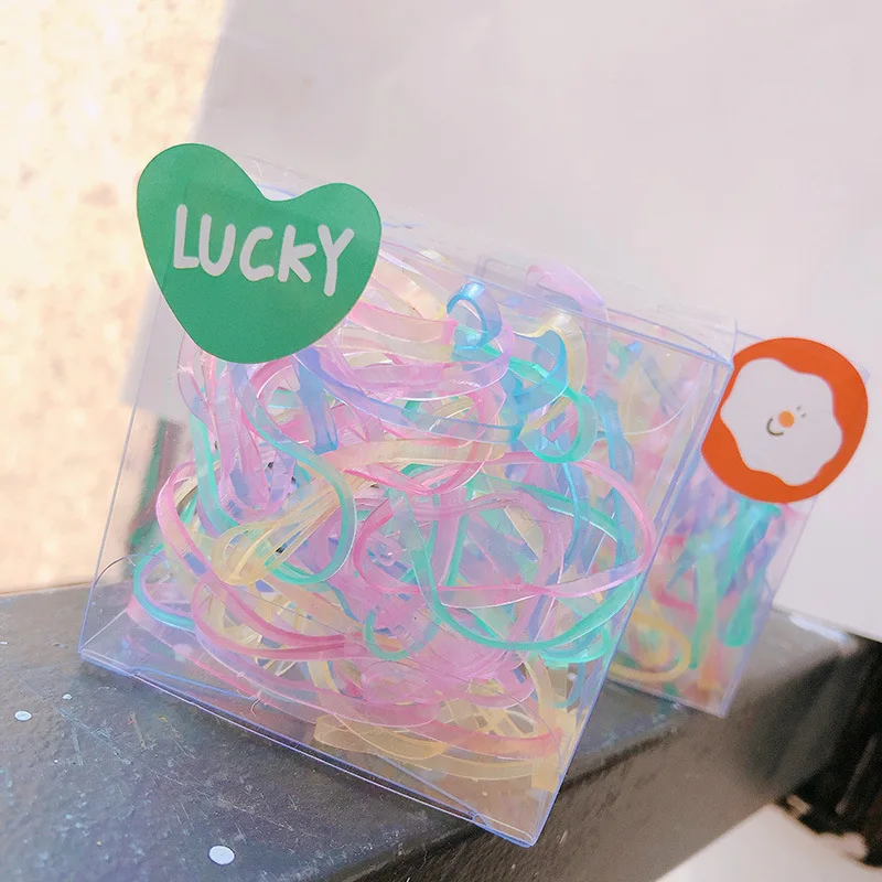 

20 boxes / lots Thickened transparent candy color adult female Baoza hair rubber band hair ring hair rope hair accessories