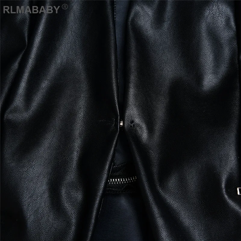RLMABABY платье из искусственной кожи с рюшами на молнии, Женский комплект 2 шт. платье с v-образным вырезом и длинным рукавом, облегающее платье на молнии, сексуальное платье для ночного клуба