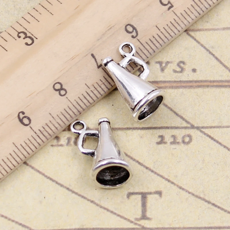 20pcs Charms Loudspeaker Megaphone Cheerleading 15x9x9mm Tibetan Silver Color Pendants Antique Jewelry Making DIY Handmade Craft